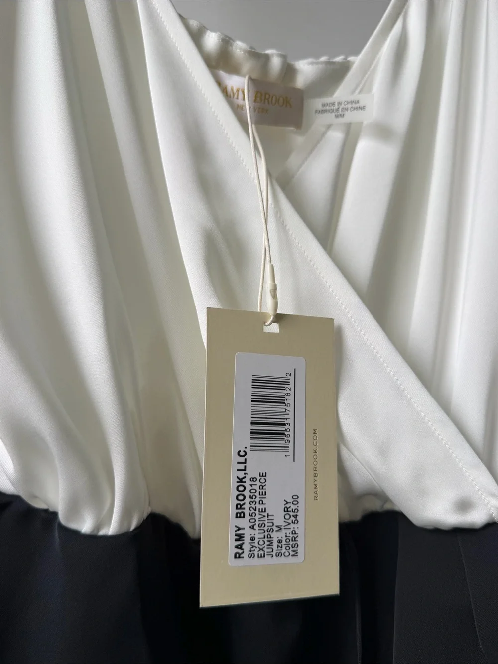 (New) Ramy Brook Contrast Bodice Wide-Leg Jumpsuit
